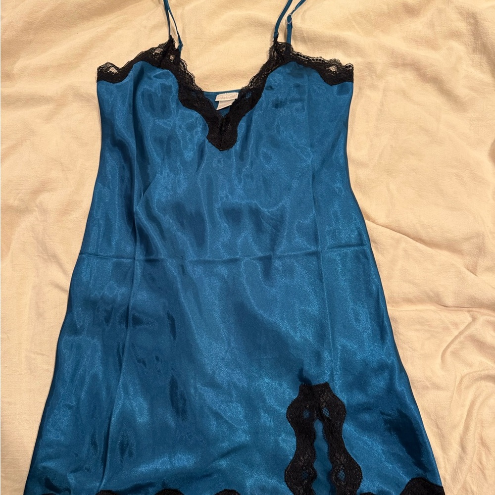 Blue satin nightie